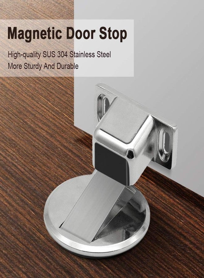 Bitrexup Magnetic Door Stopper with 3M Self Adhesive Conceal Screws,Wall Mount Door Holder,Strong Magnetic Anti-Collision Door Stopper,for Home and Office (Silver) - Image 3